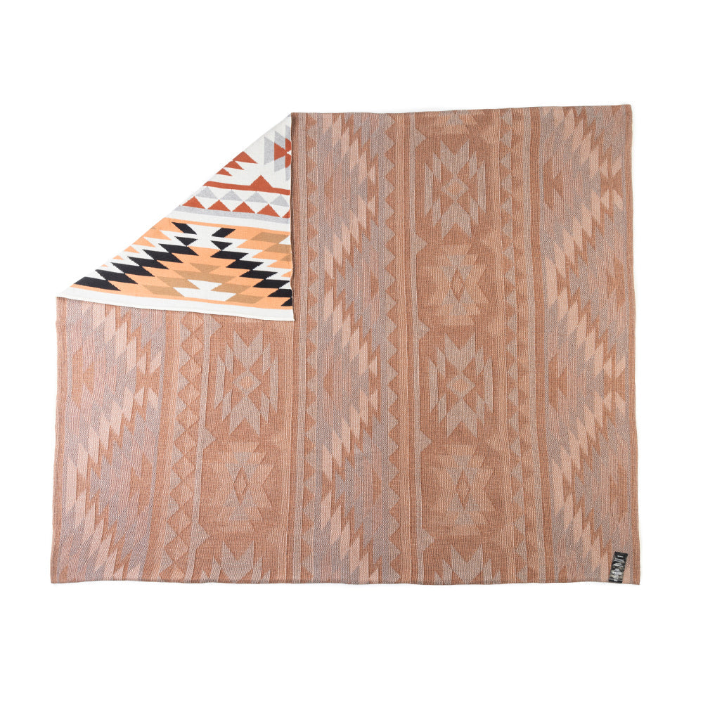 Myra Desert Mesa Aztec Cotton Throw in Saddle Sand - Myra USA