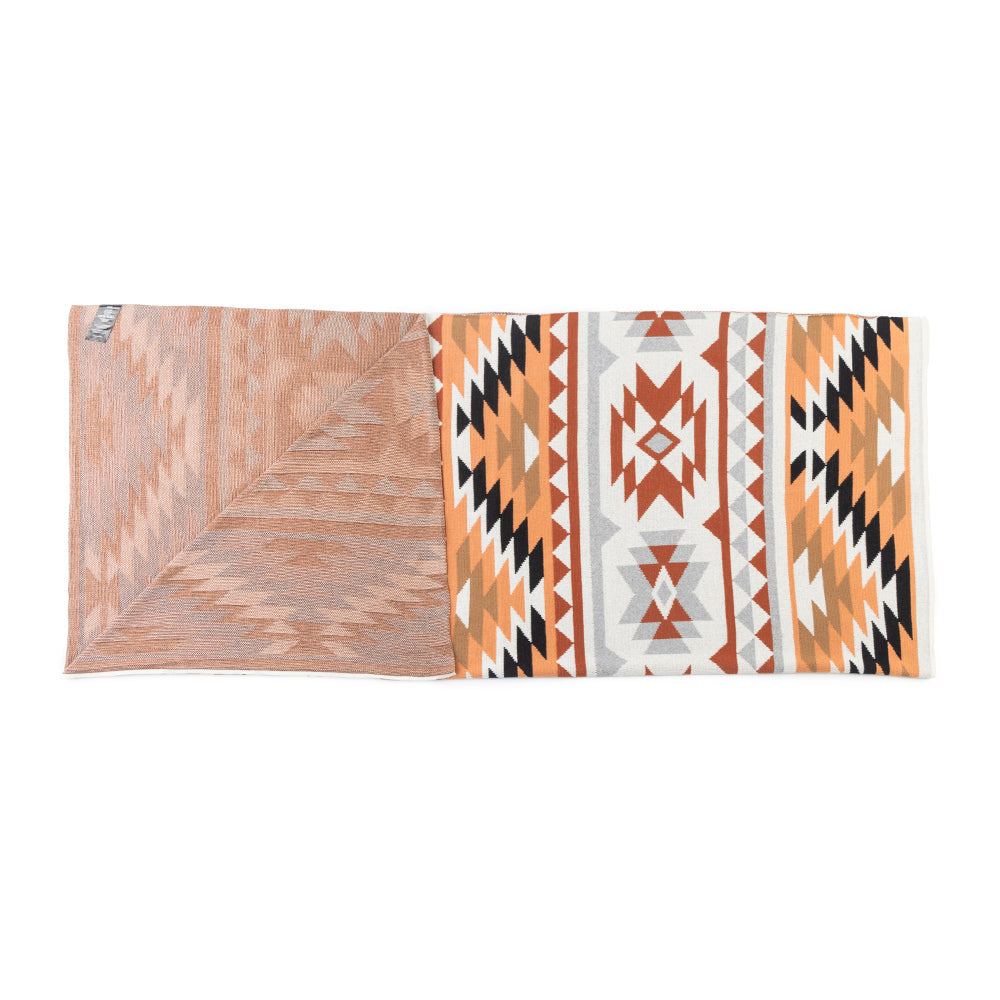 Myra Desert Mesa Aztec Cotton Throw in Saddle Sand - Myra USA