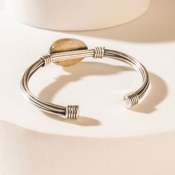 Wanderer’s Orb Cuff in Brushed Silver - Myra USA