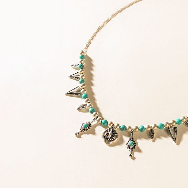 Feather Song Necklace in Nomad Blue - Myra USA
