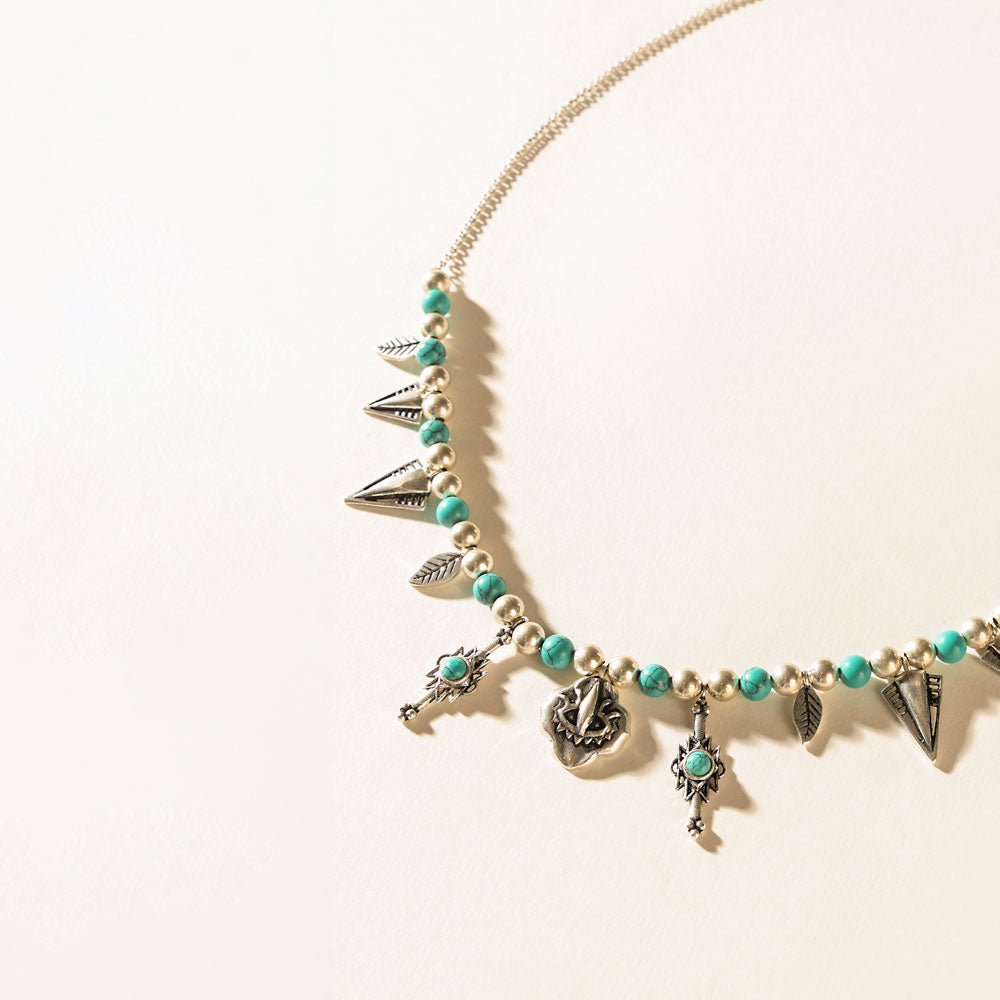 Feather Song Necklace in Nomad Blue - Myra USA