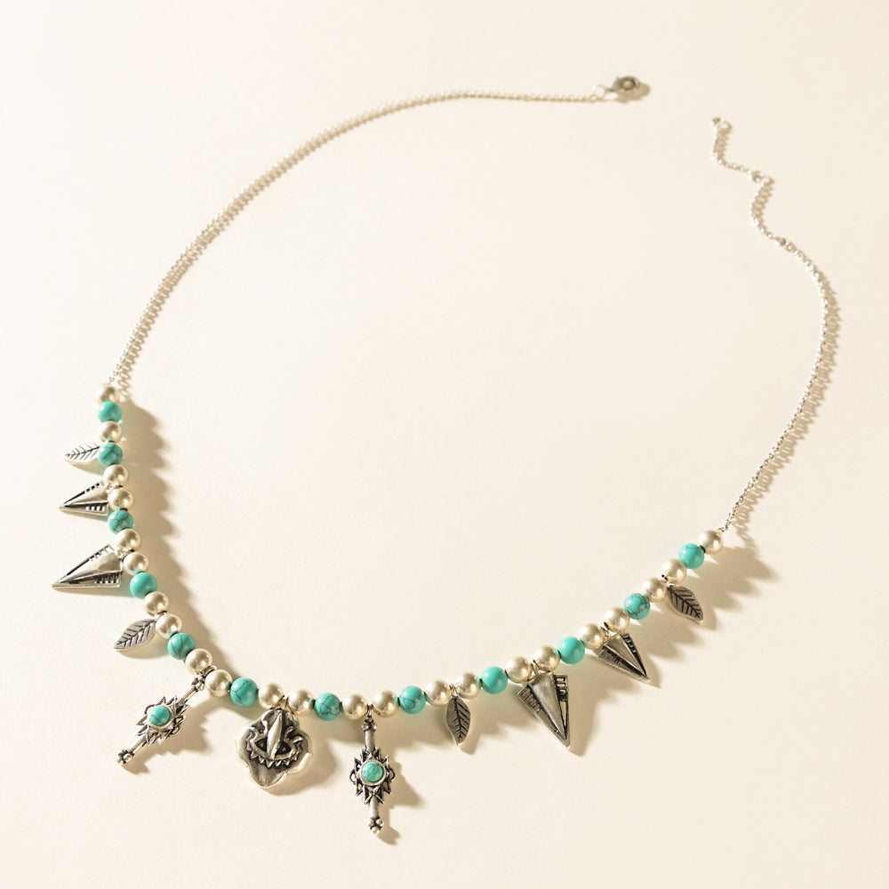 Myra Feather Song Necklace in Nomad Blue