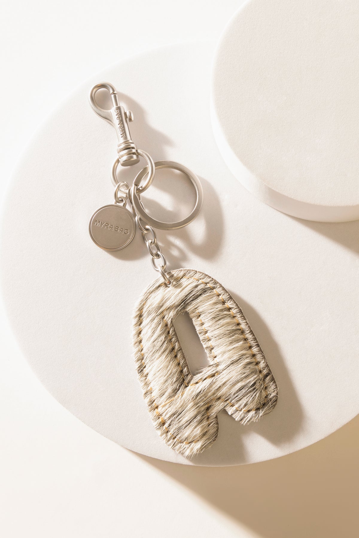 Alpha Hairon Bag Charm in Black & White - Myra USA