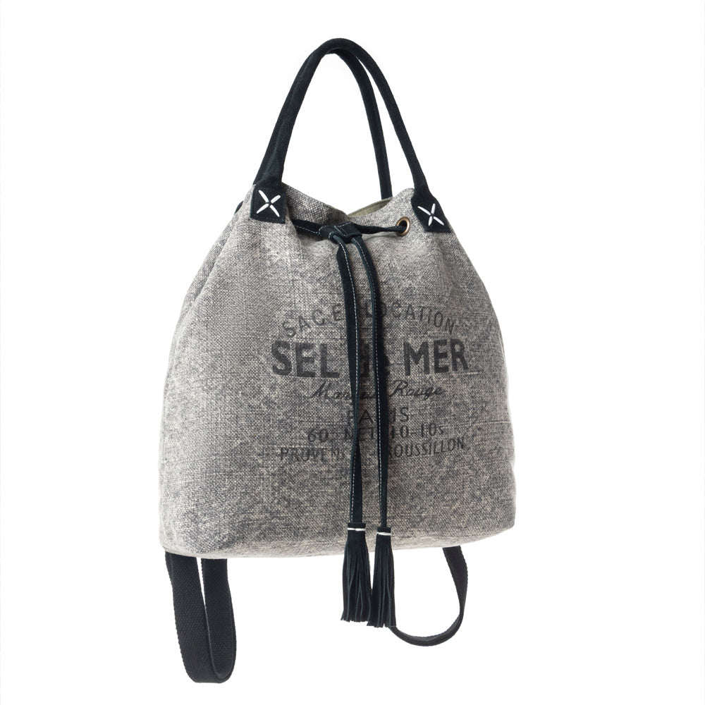 Myra Sel de Mer Bucket Backpack in Aged Grey - Myra USA