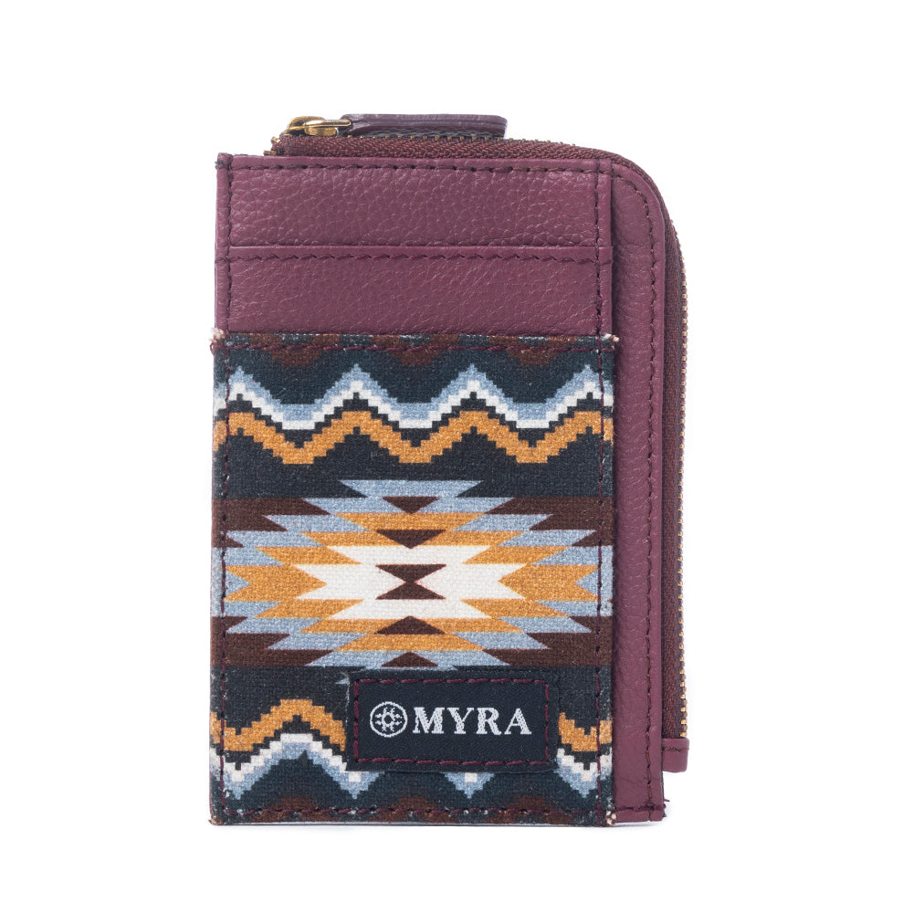 Myra Ember Horizon Leather Credit Card Holder in Vintage Berry