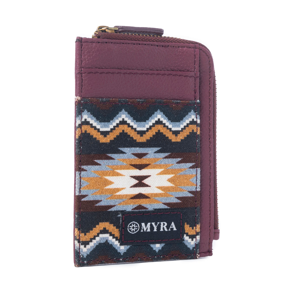 Myra Ember Horizon Leather Credit Card Holder in Vintage Berry