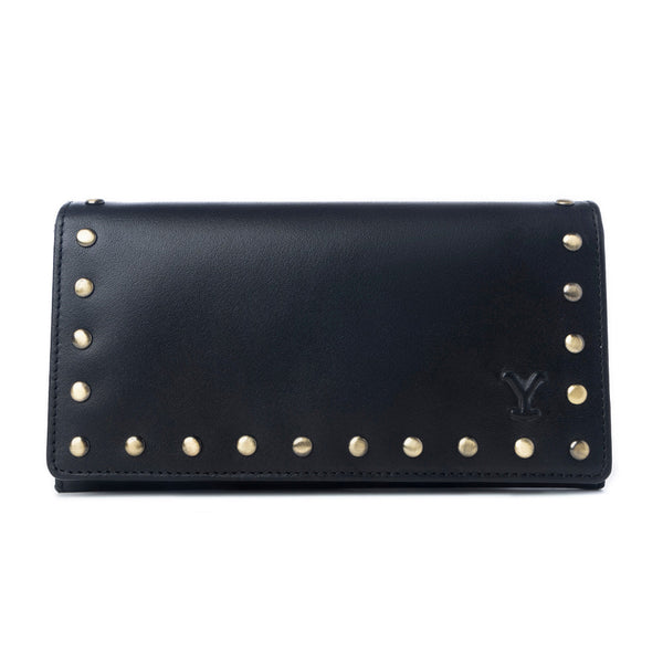 Yellowstone Caldera Leather Wallet with Rivets in Ash - Myra USA