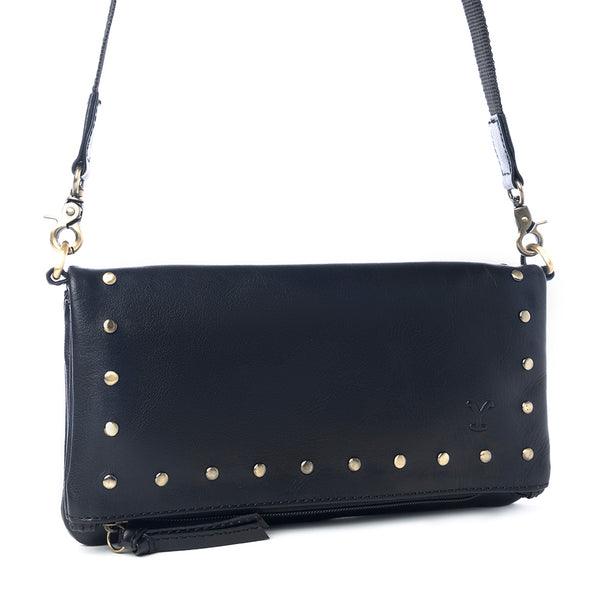 Yellowstone Palisade Clutch Bag with Rivets in Ash - Myra USA