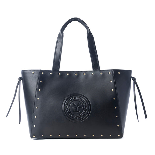 Yellowstone Legacy Studded Leather Tote in Ash - Myra USA