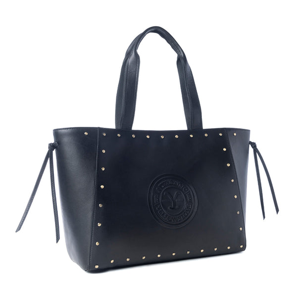 Yellowstone Legacy Studded Leather Tote in Ash - Myra USA