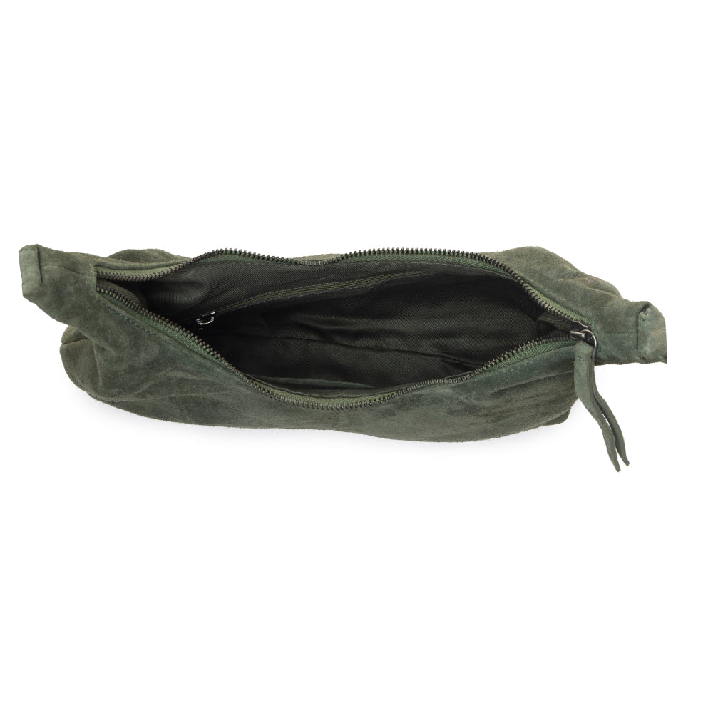 Juniper Trail Genuine Suede Bag for Women in forest green with extra strap - Myra USA