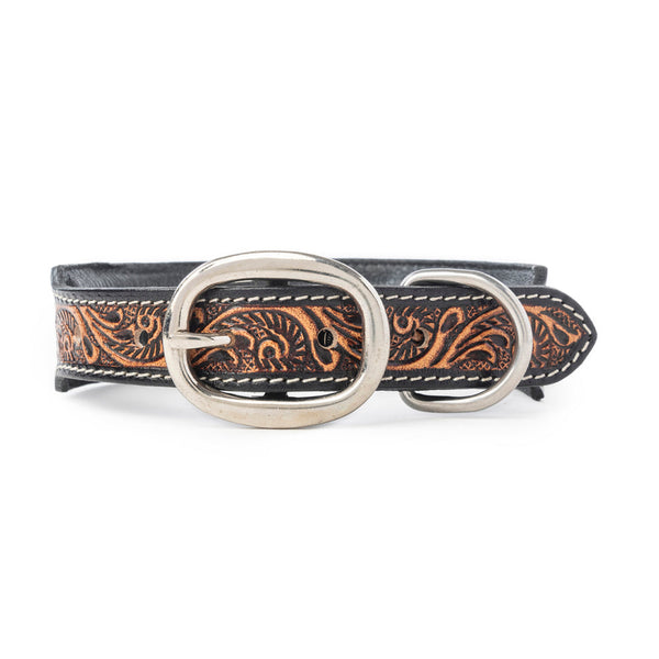 Turquoise Trail Cowboy Dog Collar in Black - Myra USA