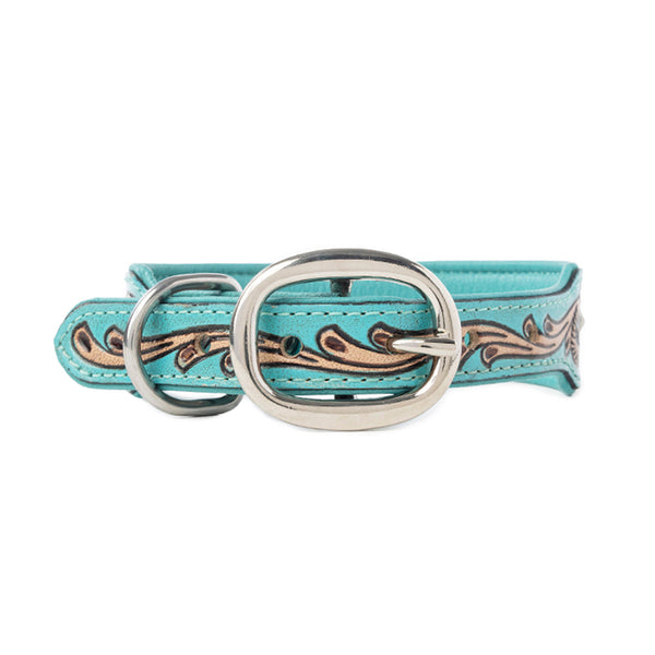 Turquoise Sky Southwest Dog Collar in Turquoise - Myra USA