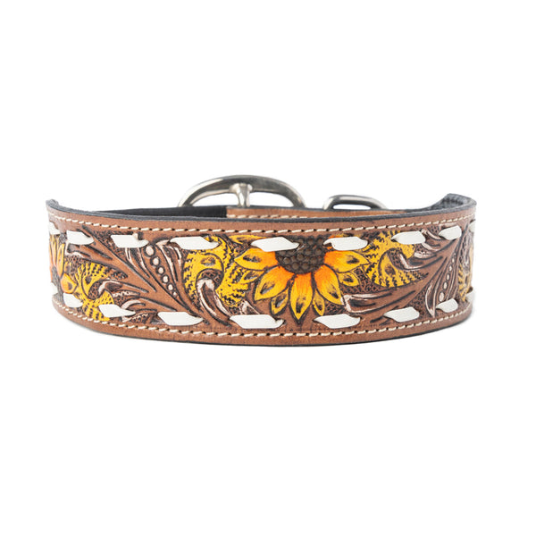 Prairie Sunflower Trail Dog Collar in Sandstone - Myra USA