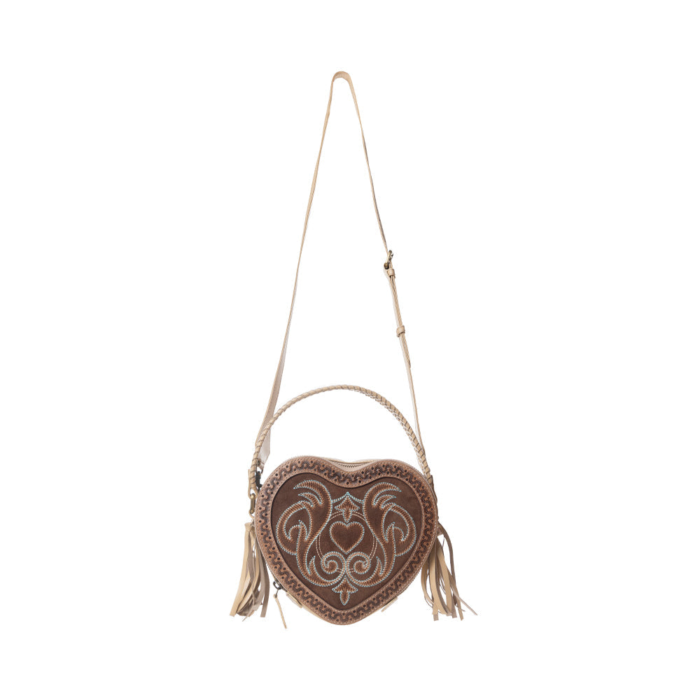 Myra Rodeo Romance Handtooled Leather Bag in Caramel Oak - Myra USA