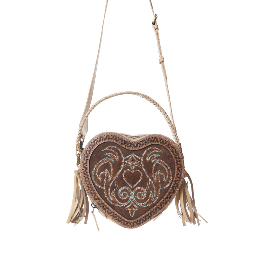 Myra Rodeo Romance Handtooled Leather Bag in Caramel Oak - Myra USA
