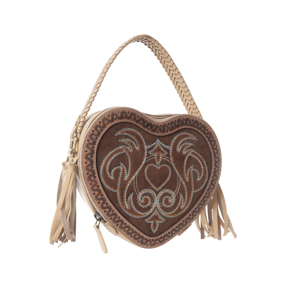 Myra Rodeo Romance Handtooled Leather Bag in Caramel Oak - Myra USA