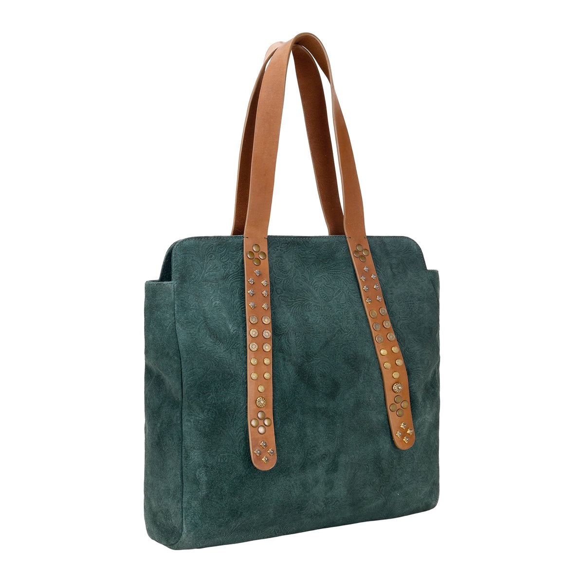 Myra Agarita Tote Bag for Women in green with embossed leather - Myra USA