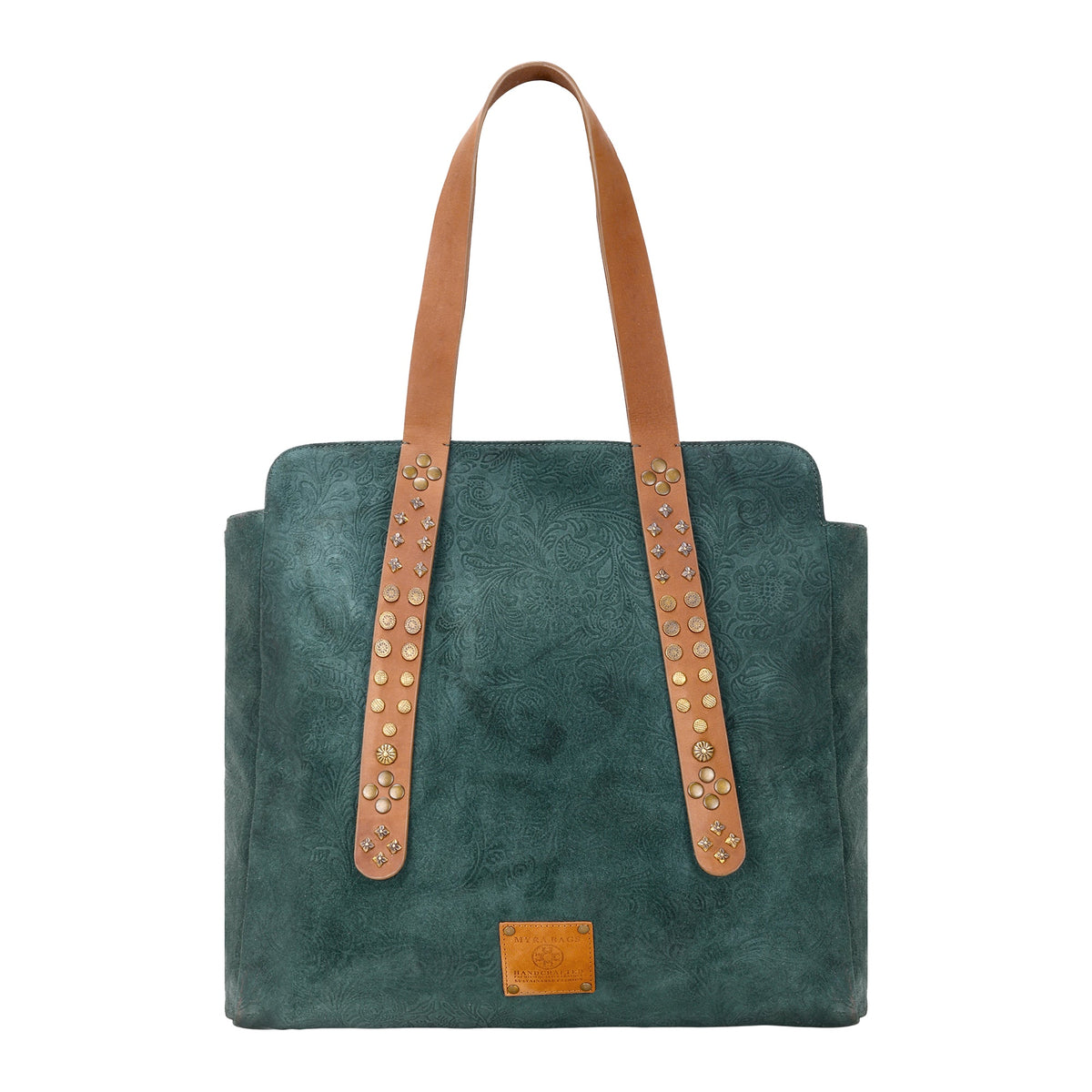 Myra Agarita Tote Bag for Women in green with embossed leather - Myra USA