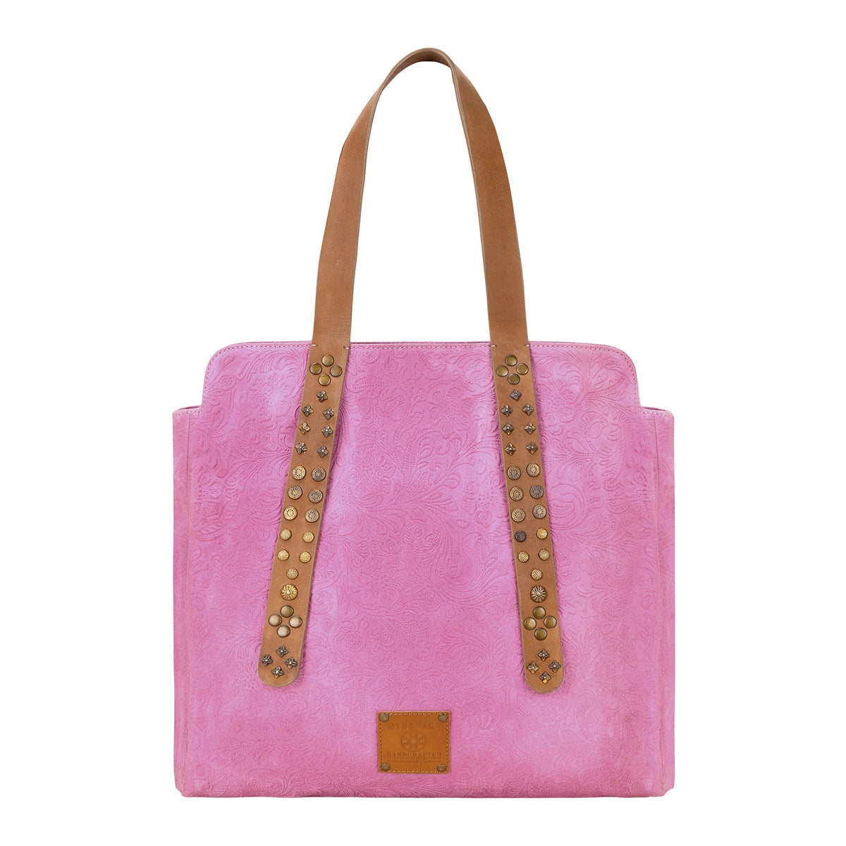 Myra Agarita Tote Bag for Women in pink with embossed leather - Myra USA