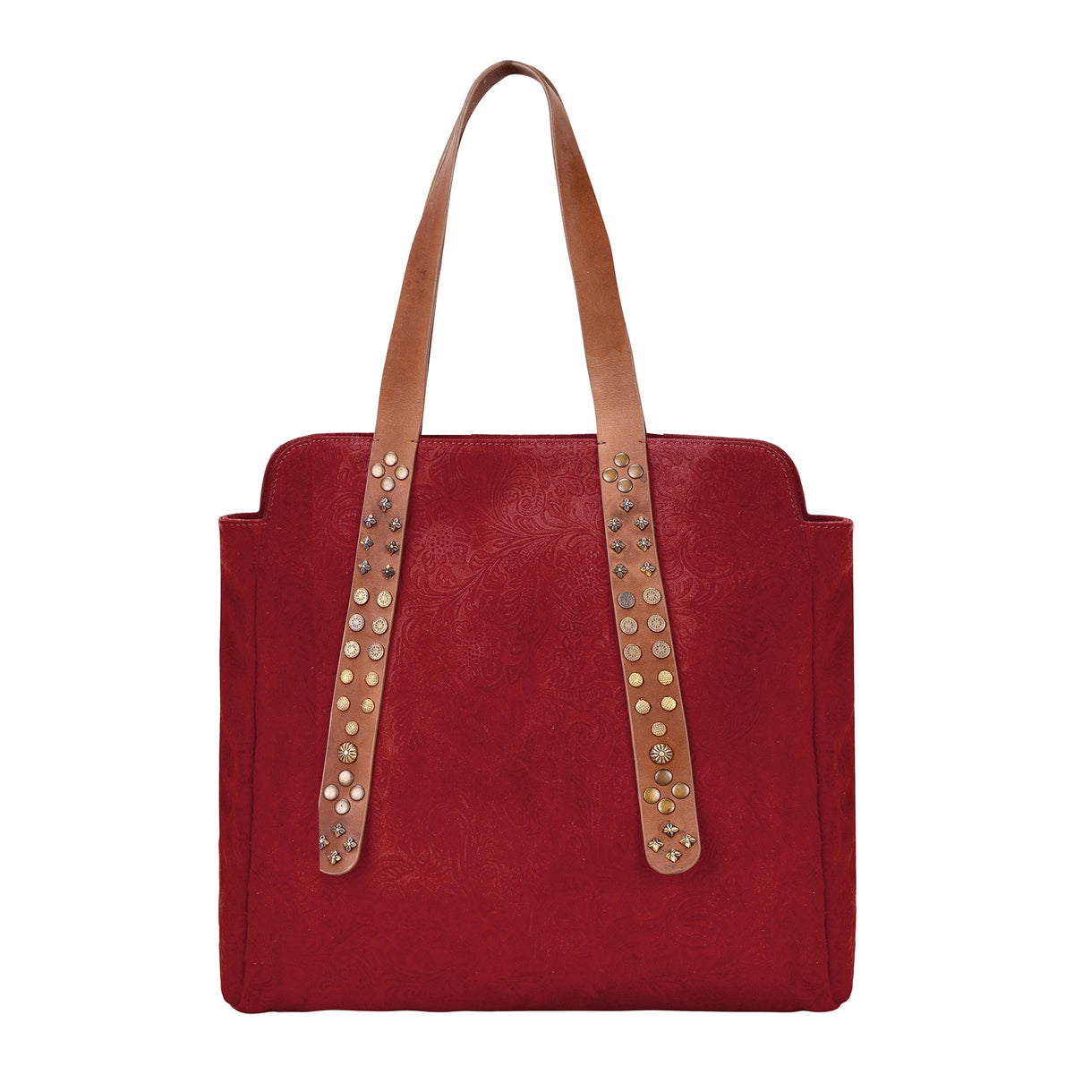 Myra Agarita Tote Bag for Women in rust with embossed leather - Myra USA