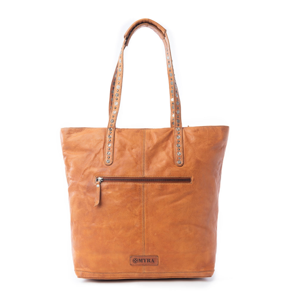 Myra Sierra Crest Leather Bag in Antique Gold