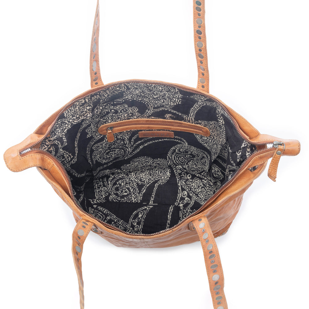 Myra Sierra Crest Leather Bag in Antique Gold