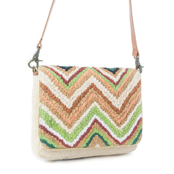 Myra Chevron Valley Crossbody Bag in Spring Glow - Myra USA