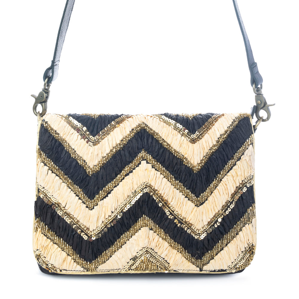 Myra Velvet Ember Crossbody Bag in Golden Shadow