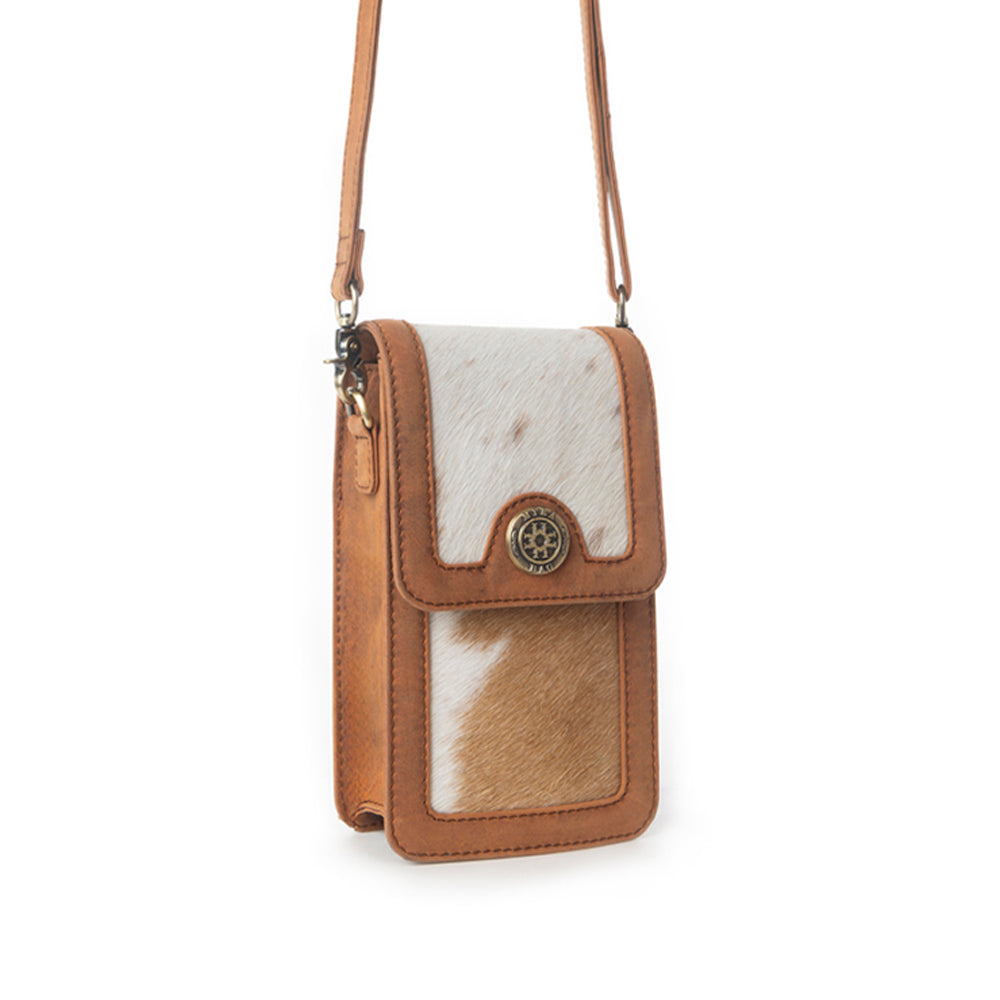 Myra Lasso Lane Hairon Leather Bag in Chestnut Hide - Myra USA