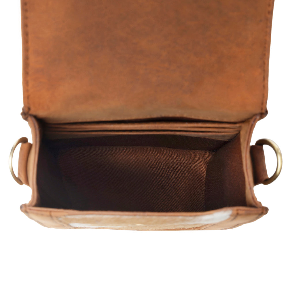 Myra Lasso Lane Hairon Leather Bag in Chestnut Hide - Myra USA