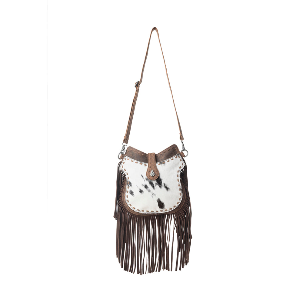Myra Maverick Mist Hairon Leather Bag in Speckled Ivory - Myra USA