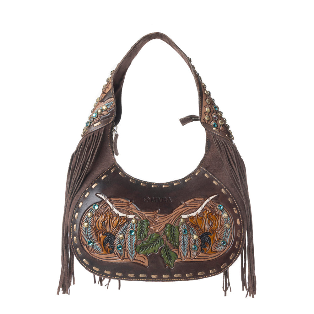 Myra Sierra Grove Handtooled Leather Bag in Deep Espresso - Myra USA