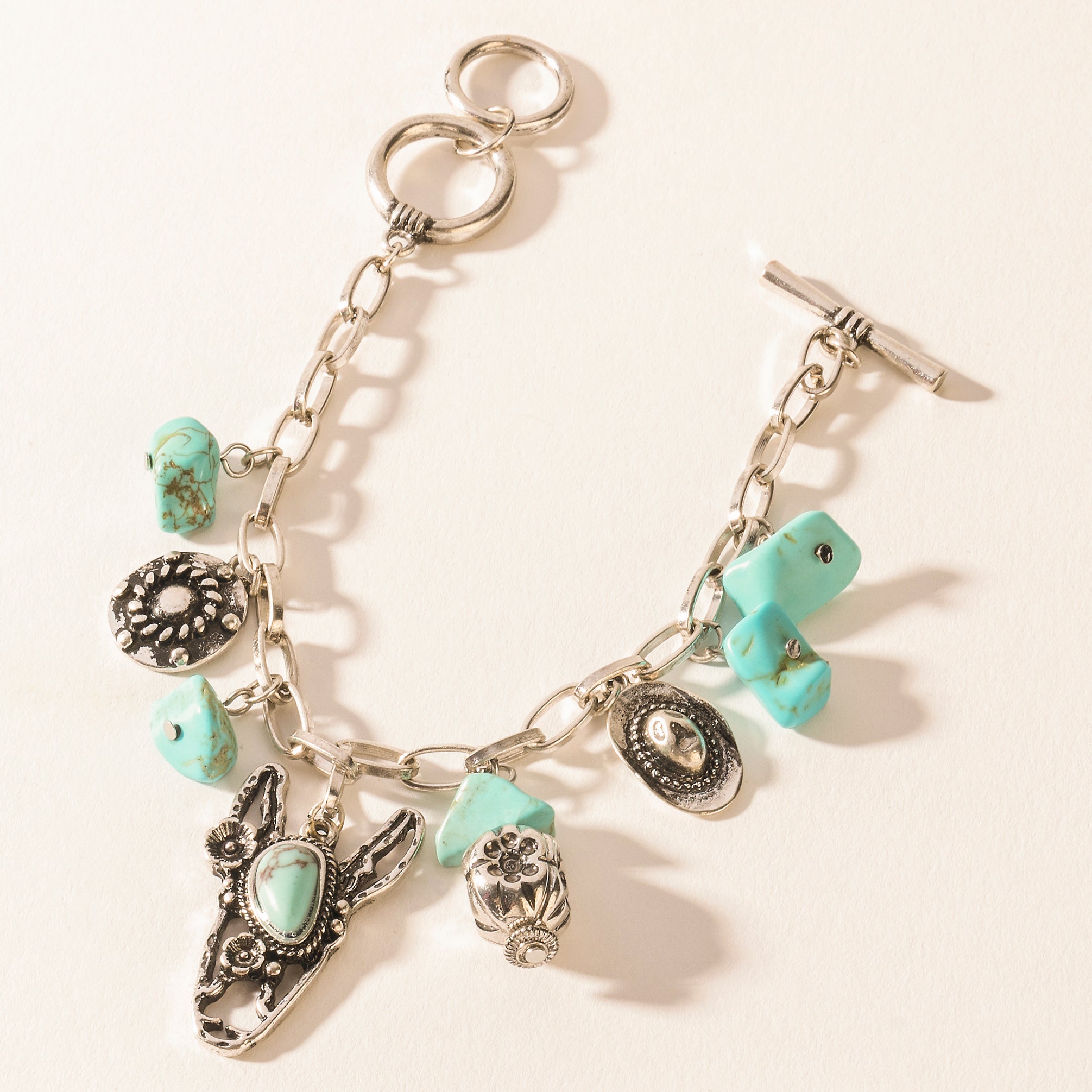 Myra Saddle Breeze Turquoise Stone Bracelet in Sage Creek Blue