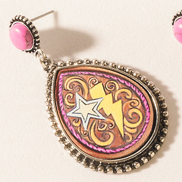 Myra Rebel Star Earrings in Fuchsia Flame - Myra USA