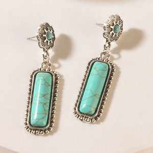 Myra Sundown Relic Turquoise Stone Earrings in Cerulean Blue - Myra USA