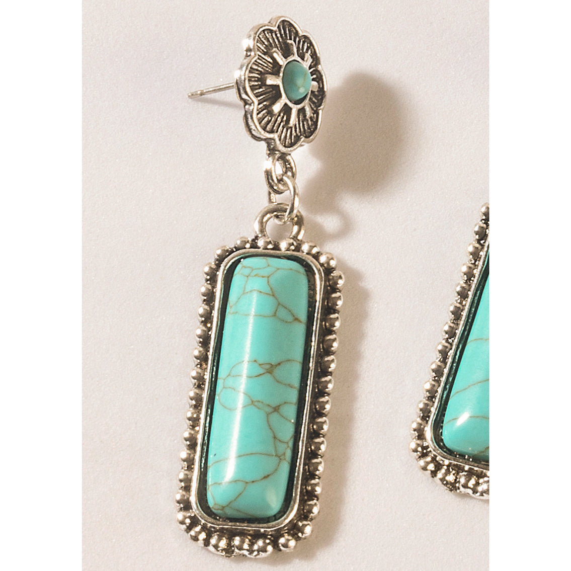 Myra Sundown Relic Turquoise Stone Earrings in Cerulean Blue - Myra USA