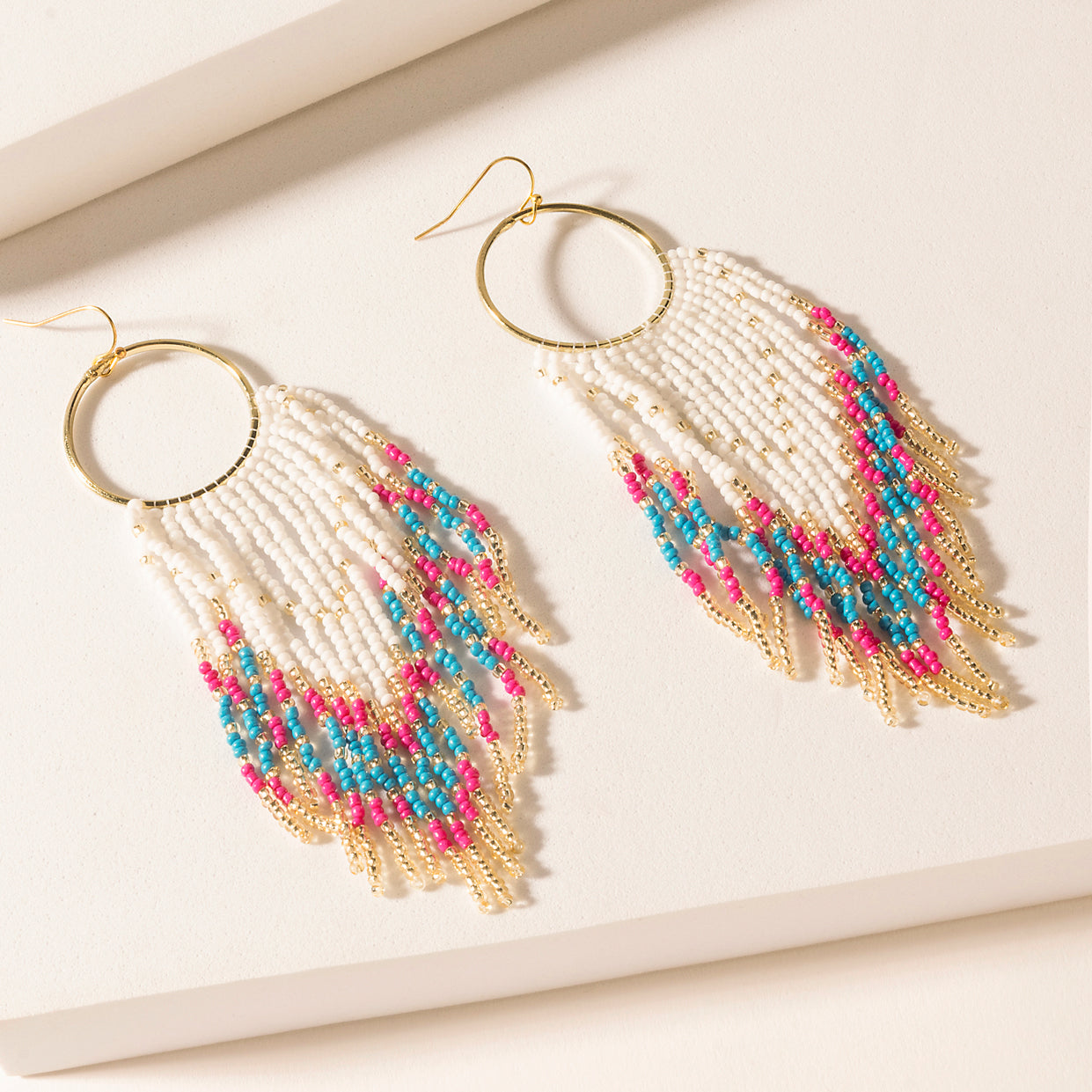 Myra Vaquera Glow Fringe Earrings in Fuchsia Bloom