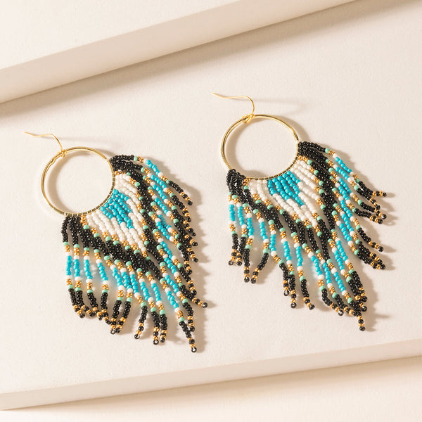 Myra Blueflare Fringe Earrings in Azure Mist - Myra USA