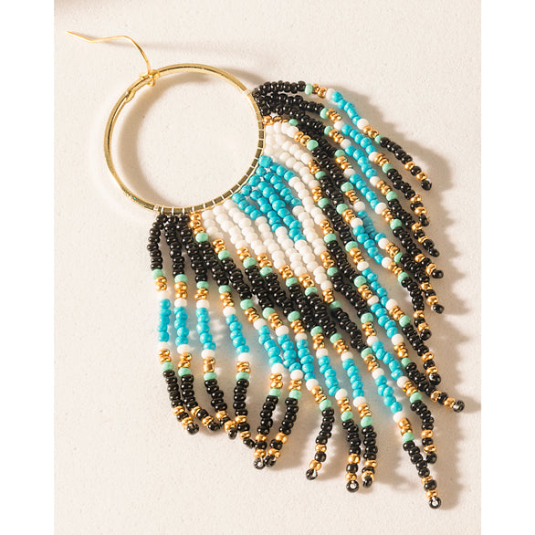 Myra Blueflare Fringe Earrings in Azure Mist