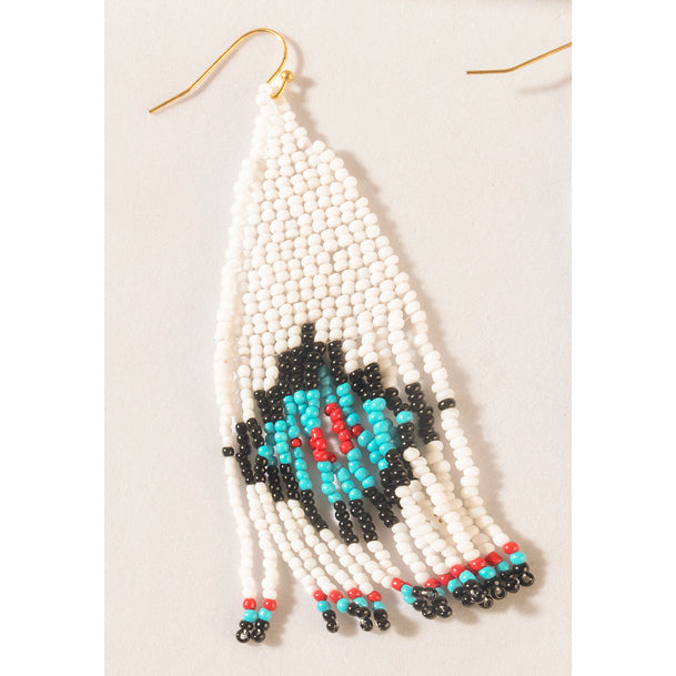 Myra Sierra Mosaic Fringe Earrings in Sky River Blue