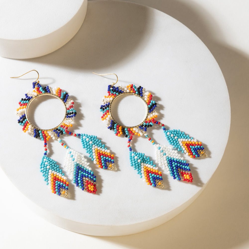 Myra Southwest Spirit Beaded Earrings in Ocean Blaze