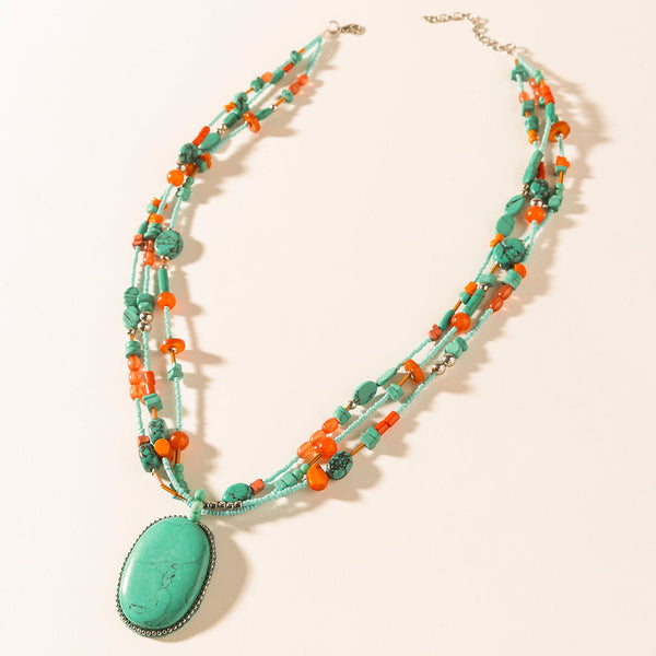 Myra Prairie Jewel Pendant Necklace in Sierra Sky - Myra USA