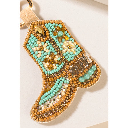 Myra Saddle Song Boot Keychain in Desert Pearl