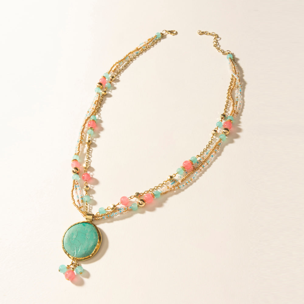 Myra Wild Posy Necklace in Sherbet Sunset - Myra USA