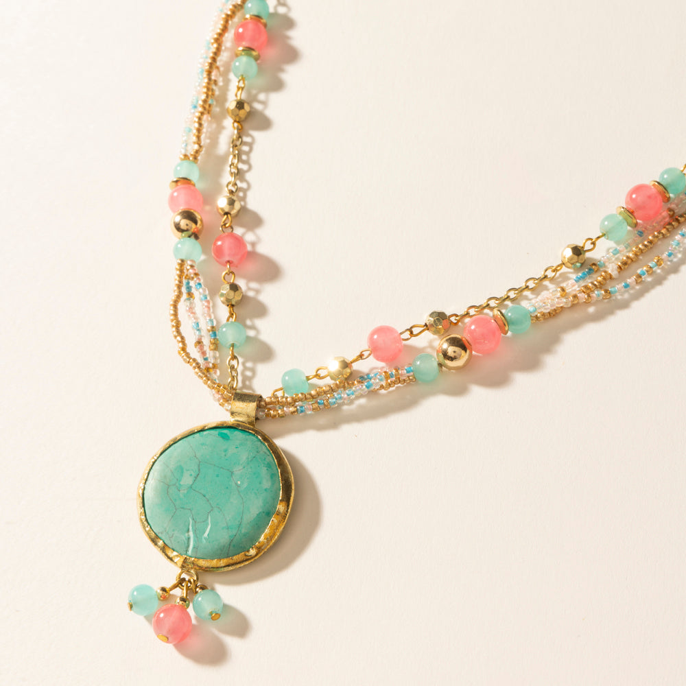 Myra Wild Posy Necklace in Sherbet Sunset - Myra USA