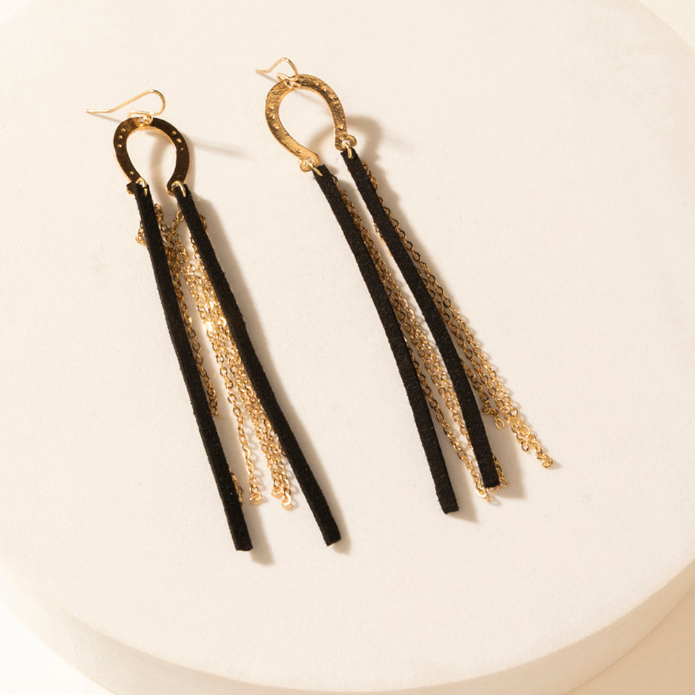 Myra Moonshine Dangle Earrings in Brass Glow - Myra USA