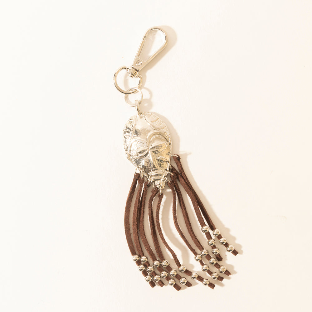 Myra Night Spirit Charm Keychain in Suede Black - Myra USA