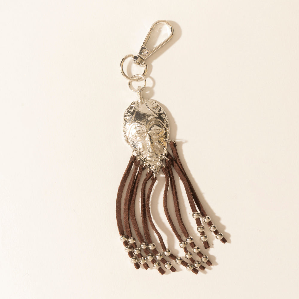 Myra Night Spirit Charm Keychain in Suede Black - Myra USA