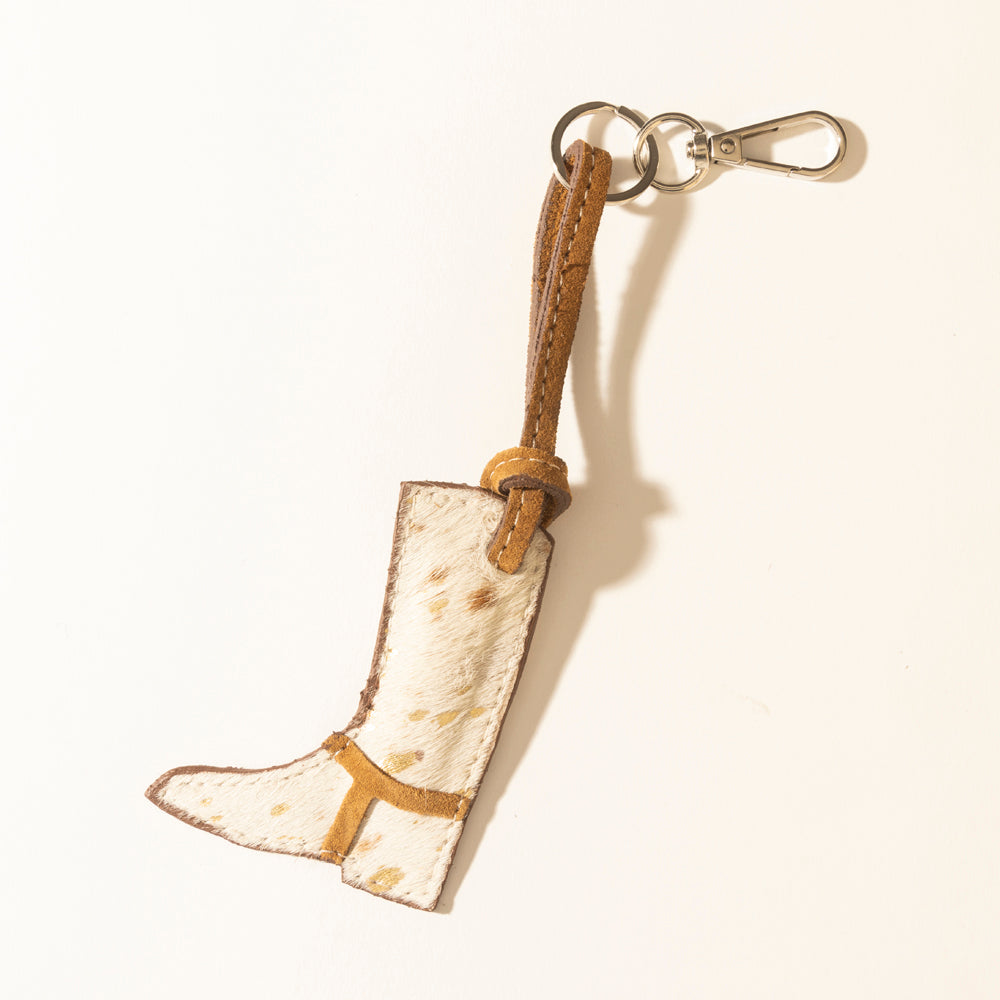 Myra Rustler’s Boot Hairon Keychain in Hay Ivory - Myra USA